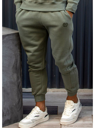 Henry Clothing Ανδρικό Παντελόνι Φόρμας με Λάστιχο Χακί 6-708