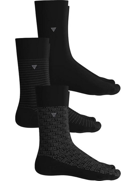 Guess Ανδρικές Κάλτσες Ψηλές με Σχέδια Μαύρες 3Pack U4BG52ZZ02T-JBLK