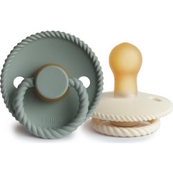 Frigg Rope Πιπίλες Καουτσούκ 0-6m Cream Sage 2τμχ