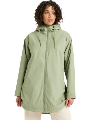 Roxy Rain Road Γυναικείο Μπουφάν Χειμωνιάτικο Softshell Μακρύ Αδιάβροχο Πράσινο Mint ERJJK03671-GLD0