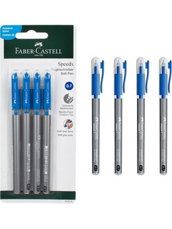 Faber-Castell Speedx Σετ Στυλό Διαρκείας 0.7mm Μαύρο 4τμχ