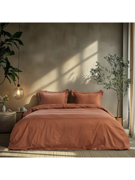 Beauty Home Σετ Σεντόνια Υπέρδιπλα Βαμβακοσατέν 240x270 Art 1700 Harmony Μόκα