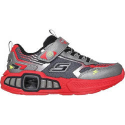 Skechers Παιδικά Sneakers με Φωτάκια Ασημί Γκρι Κόκκινα 400151L-GURD