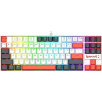 Redragon K552 Kumara Μηχανικό Gaming Πληκτρολόγιο TenKeyLess με Custom Red Διακόπτες RGB White Red