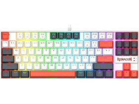 Redragon K552 Kumara Μηχανικό Gaming Πληκτρολόγιο TenKeyLess με Custom Red Διακόπτες RGB White Red