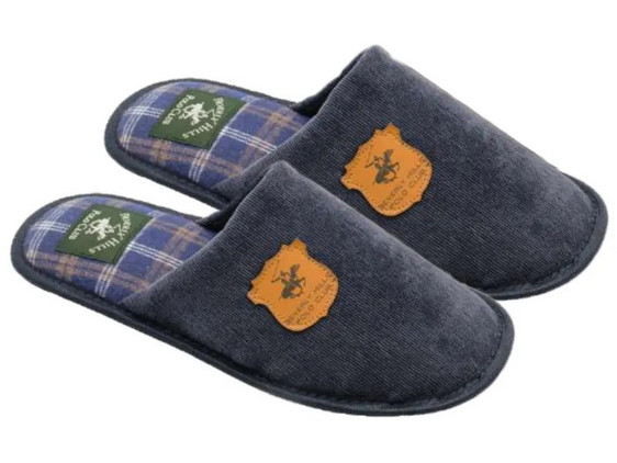 Beverly Hills Polo Club Χειμερινές Ανδρικές Παντόφλες Navy Μπλε BHP1921-012