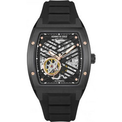 Kenneth Cole Ανδρικό Ρολόι Αυτόματο με Μαύρο Καουτσούκ Λουράκι KCWGZ0046103