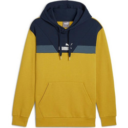 Puma Power Colorblock Hoodie Ανδρικό Αθλητικό Φούτερ με Κουκούλα Κίτρινο 681731-21