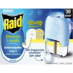 Raid Family Antimosquitos Σετ Ηλεκτρικό Απωθητικό με Ανταλλακτικό Υγρό για Κουνούπια