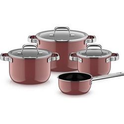 WMF Fusiontec Mineral Pro Rose Quartz Σετ Κατσαρόλες από Ανοξείδωτο Ατσάλι 4τμχ 05.1895.5290