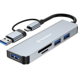Techsuit H7 USB Hub 3.0 USB-C με 5 Θύρες USB-A / Card Reader