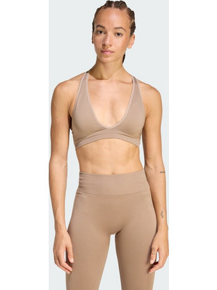 Adidas Essentials Αθλητικό Μπουστάκι με Χαμηλή Στήριξη & Αφαιρούμενη Ενίσχυση Μπεζ KG1972