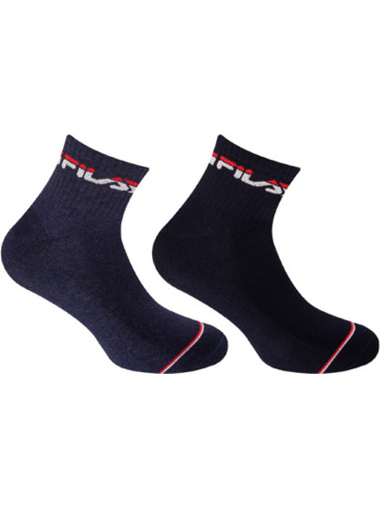 Fila Ανδρικές Κάλτσες Ψηλές Navy Μπλε Μαύρες 2Pack F9206-198