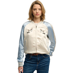 Superdry Γυναικείο Μπουφάν Bomber Μακρύ Εκρού W5012091A-TEB