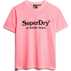 Superdry Γυναικείο Αθλητικό T-Shirt Φούξια W1011497A-15R