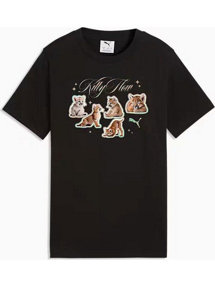 Puma Kitty Sticker Παιδικό T-Shirt Κοντομάνικο Μαύρο 634525-01