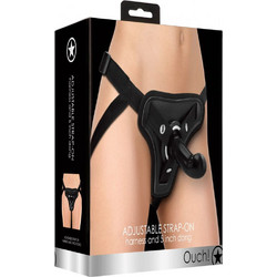 Ouch! Adjustable Harness Strap On με Dildo 12cm Μαύρο