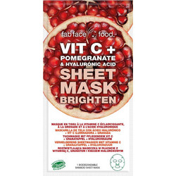 7th Heaven Fab Face Food Vit C + Pomegranate & Hyaluronic Sheet Μάσκα Προσώπου για Ενυδάτωση με Υαλουρονικό 1τμχ