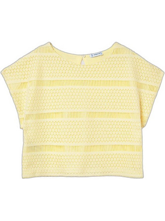 Mayoral Παιδικό Crop Top Κοντομάνικο Κίτρινο 26-06022-034