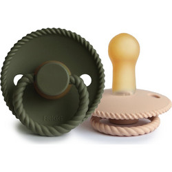 Frigg Rope Πιπίλες Καουτσούκ 6-18m Croissant/Olive 2τμχ