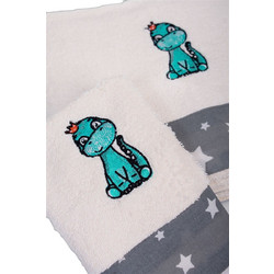 Dimcol Dinosaur 181 Σετ Βρεφικές Πετσέτες 2τμχ 400gr/m²