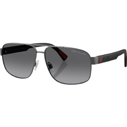 Polo Ralph Lauren RL3165 9215T3 Ανδρικά Γυαλιά Ηλίου Aviator Κοκάλινα Μαύρα με Γκρι Φακό
