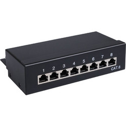 Goobay 96105 Ethernet Patch Panel Επιτοίχιο 1U 8 Θυρών Cat.6 Shielded STP