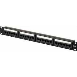 Safewell Patch Panel Rack 1U 19" 24 Θυρών Cat.6 Unshielded