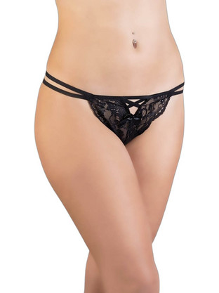 Elite Form Γυναικείο Sexy String με Δαντέλα Μαύρο 731