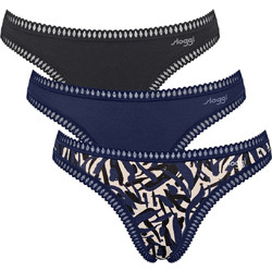 Sloggi Go Crush Βαμβακερά Γυναικεία String με Δαντέλα 3Pack 10219704-M008