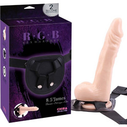Chisa Novelties RGB James Deen Harness Strap On με Dildo 21.5cm Flesh