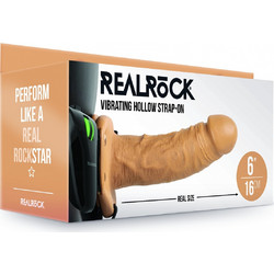Shots RealRock Hollow Harness Strap On με Dildo 16cm & Δόνηση Latin