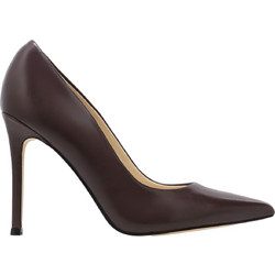 Nine West Γόβες Δερμάτινες με Τακούνι Στιλέτο Σοκολατί FRESH-05-605