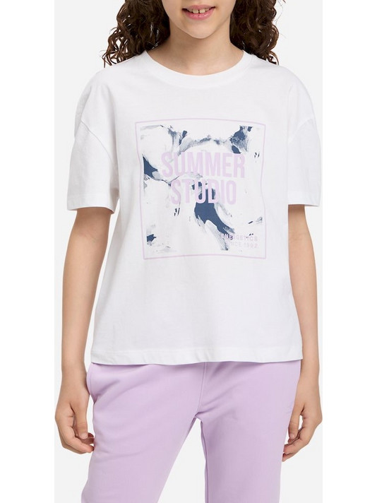 Energetics Παιδικό T-Shirt Κοντομάνικο Λευκό Ροζ 434554-901-001