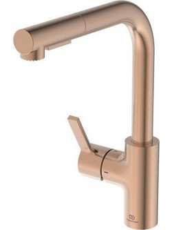 Ideal Standard Gusto BD420J4 Μπαταρία Κουζίνας Πάγκου Διπλής Παροχής Ανάμεικτη με Ντουζ Ροζ