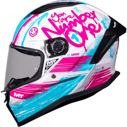 MT Stinger 2 Junior Rocket A8 White Pink Κράνος Μηχανής Full Face 1400gr