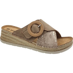 inblu Γυναικεία Σανδάλια Suede Ανατομικά Μπεζ Χρυσά RV010100