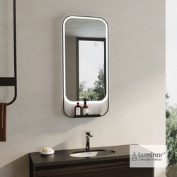Luminor Loft Ορθογώνιος Καθρέπτης Μπάνιου Led & Ράφι Αφής Μεταλλικός LOF45100