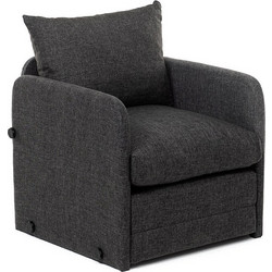 Sofa Del Atelier Πολυθρόνα Κρεβάτι Ανακλινόμενη Ανθρακί Saga Single 001060