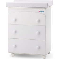 Giordani Βρεφική Συρταριέρα - Αλλαξιέρα Λευκή 72x46x93cm