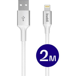 Buddi Braided USB-A to Lightning Cable 12W 2m White 8719246497469