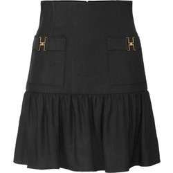 Elisabetta Franchi Μίνι Φούστα Υφασμάτινη Ψηλόμεση Μαύρη GO-186-62E2-V380-110