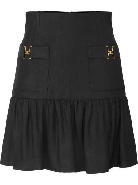 Elisabetta Franchi Μίνι Φούστα Υφασμάτινη Ψηλόμεση Μαύρη GO-186-62E2-V380-110