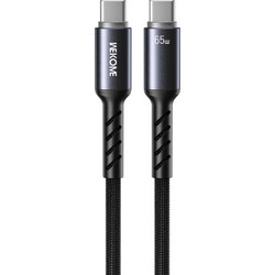 WK WDC-C14 Braided USB-C to USB-C 65W 1.2m Black