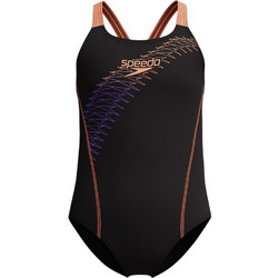 Speedo Αθλητικό Παιδικό Μαγιό Ολόσωμο για Κορίτσι Μαύρο Σομόν 8-013458-18692
