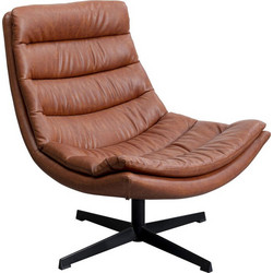 Kare Design Πολυθρόνα Περιστρεφόμενη Δερματίνη Καφέ Lido