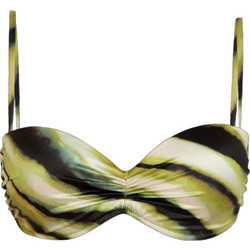 Rock Club Bikini Top Strapless με Ενίσχυση Animal Print Lime Μαύρο BP-2483-335