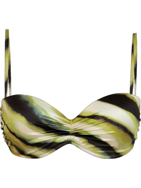 Rock Club Bikini Top Strapless με Ενίσχυση Animal Print Lime Μαύρο BP-2483-335