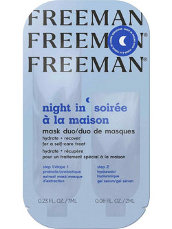 Freeman Night In Recovery Duo Sachet Κρεμώδης Μάσκα Προσώπου για Ενυδάτωση & Καταπράυνση 9ml
