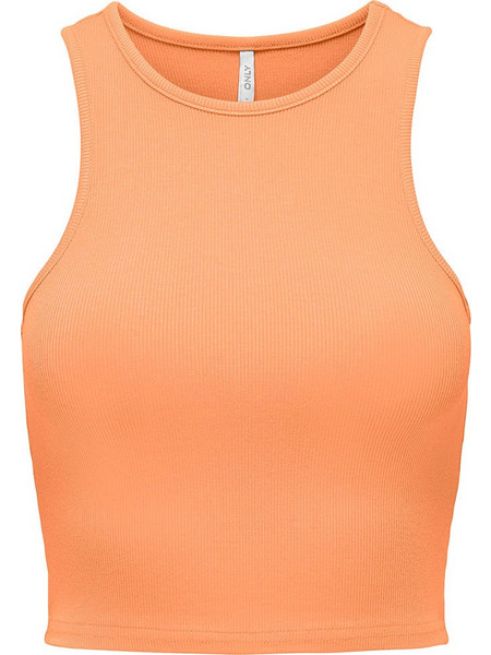 Only Γυναικείο Καλοκαιρινό Crop Top Ριπ Πορτοκαλί 15289846